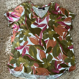 Tahari floral tee